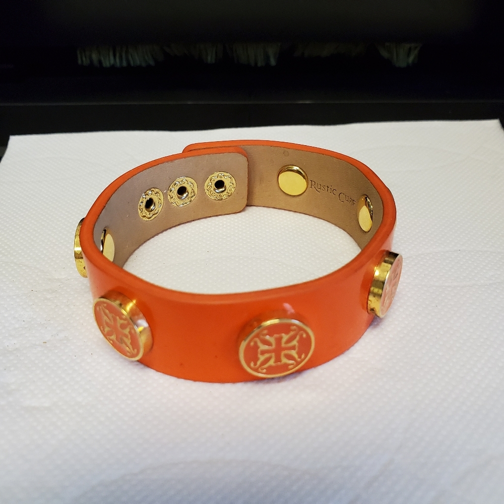 Rustic Cuff Orange Meagen Single Wrap Bracelet